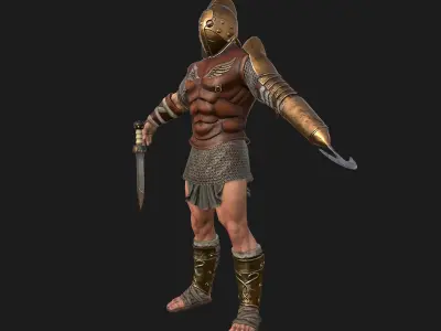 gladiator greek warrior Low-poly 3D model