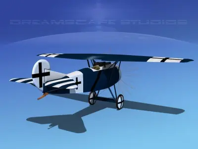 Fokker DVIII V03 3D model