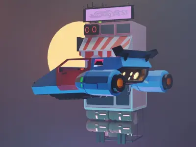 Flying car Free 3D model