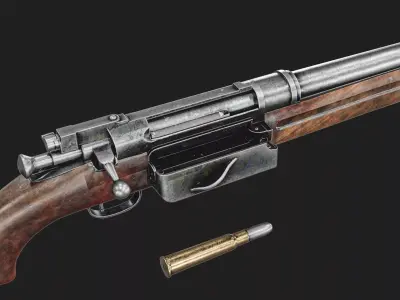 Krag Obrez Pistol  And  Aasen grenade  Low-poly 3D model
