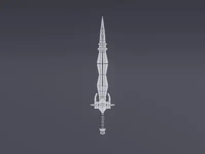 Fantasy Shadow Sword - Elemental Sword Low-poly 3D model
