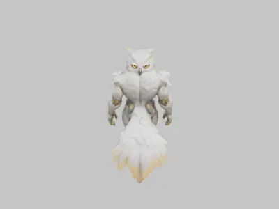 Owl Warrior Character Low-poly 3D model