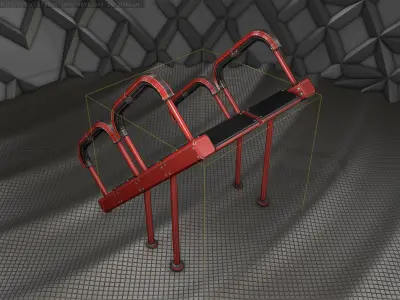 Sci-Fi Stairs - 28- Red Version Low-poly 3D model