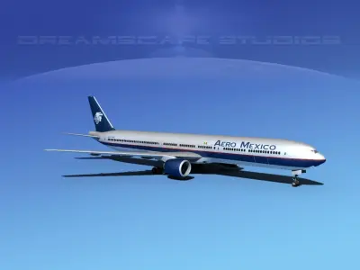 Boeing 777-300 Aero Mexico 3D model