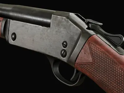 PBR Henry Single Shot Shotgun Low-poly 3D model