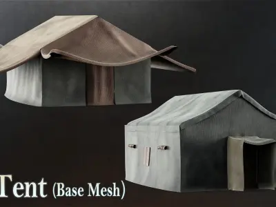 10 TENT - Base Mesh Low-poly 3D model