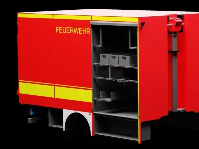 Feuerwehr Logistik Aufbau klein 3D model