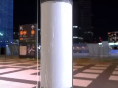 Advertising Pillar with Glass 1 Low-poly 3D model