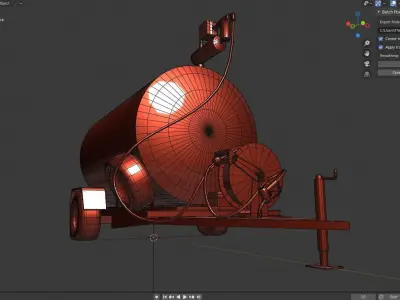Mobile Gas Tank  Game Asset Low-poly 3D model