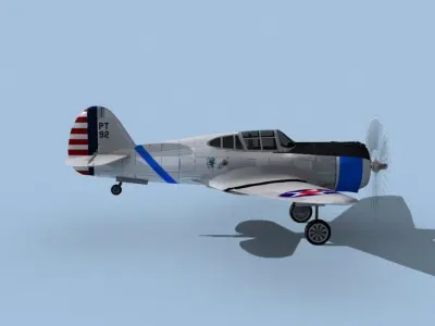 Curtiss P-36C Hawk V01 USAAF 3D model