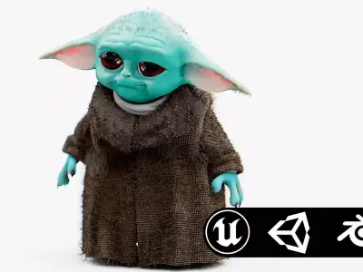 BABY YODA  Rigged for Unreal Engine - Unity - MIXAMO  3D model