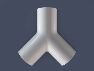 45 degree - Pipe Connector Low-poly 3D model