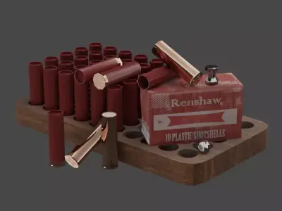 12 Gauge Ammo Pack Game-ready Free low-poly 3D model