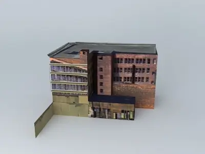 Old Lister Block Building Free 3D model