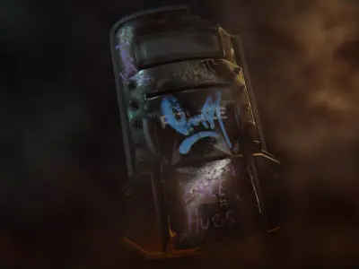 PoliceShield weapon from game dota Low-poly 3D model