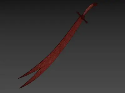 Double Edge Sword Low-poly 3D model