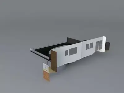 Terraced garden design for steeply sloping rear garden  Free 3D model