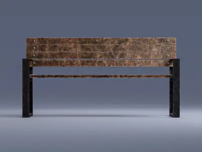 Park bench Free low-poly 3D model 2