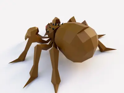 Spider low poly 3d model polygonal Low-poly 3D model
