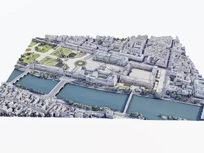 The Louvre - Museum Low-poly 3D model