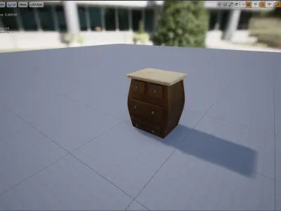 Stylized Drawer Free low-poly 3D model