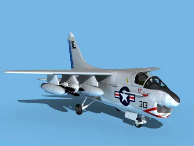 Chance Vought A-7C Corsair II V26 USN 3D model