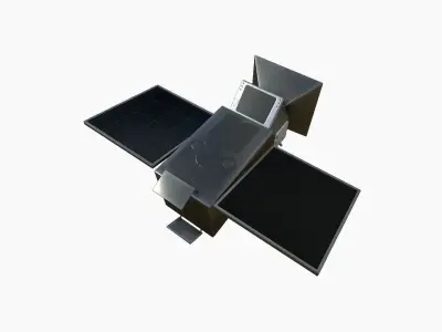 Satellite E06 Steel Black - SciFi Space Design Low-poly 3D model