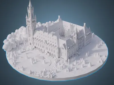 Peace Palace Low-poly 3D model