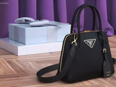 Woman Bag Prada Promenade Black 3D model