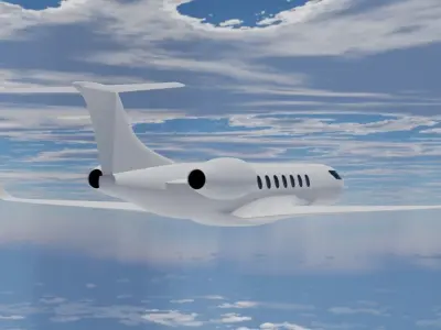 Generic Private jet Low-poly 3D model