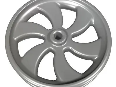 Titanium Alloy Wheel Rim Low-poly 3D model