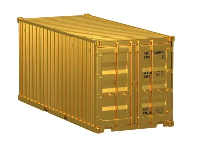 20 ft Container Gold 3D model