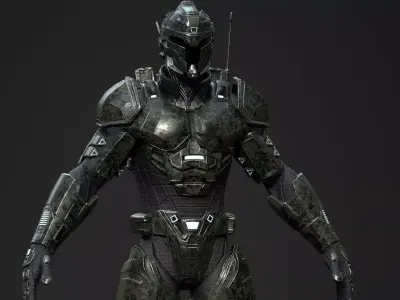 Sci-fi Super Soldier - UE4 Skeleton - Game Ready   Low-poly 3D model