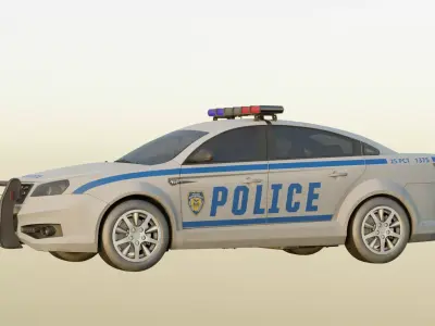 Police car Low-poly 3D model