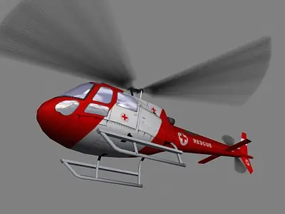 As-350 V6 Helicopter Low-poly 3D model