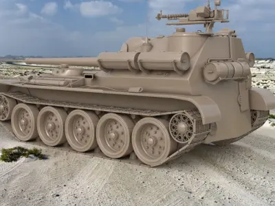 Tank Uralmash SU 101  Clay VRay 3D model
