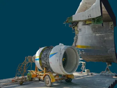 3D model - An-225 Real Mriya destroyed Engine - Ukraine 3D model