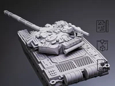 T-72 Main Battle Tank RoZ 3D print model