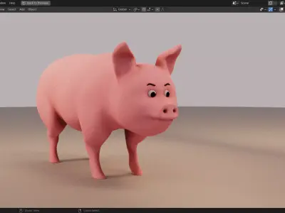 Pig 3D Model Cartoon Style Print Ready 3D model