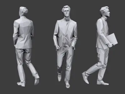 Lowpoly People Business pack 3D model