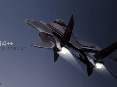 F-14  stealth concept Low-poly 3D model