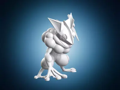 Ninja Frog Warrior Action Miniature 3D print model