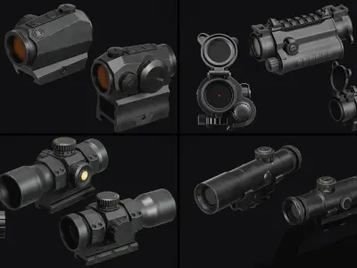 Weapon Sights Pack Low-poly 3D model