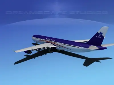 Airbus A340-600 Lan Chile 3D model