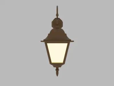 Lantern outdoor wall light Low-poly 3D model