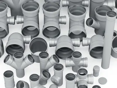 Sewer pipes collection counstraction 3D model