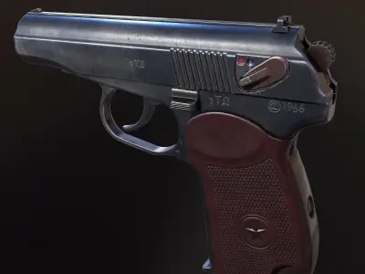 PM Pistol Low-poly 3D model