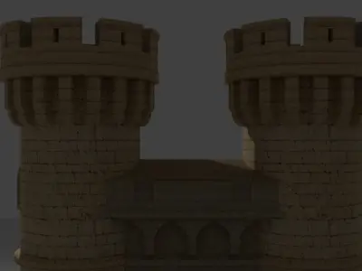 Medieval Gate Low-poly 3D model