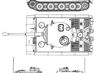 Tiger 1 tank on dirt road Free 3D model