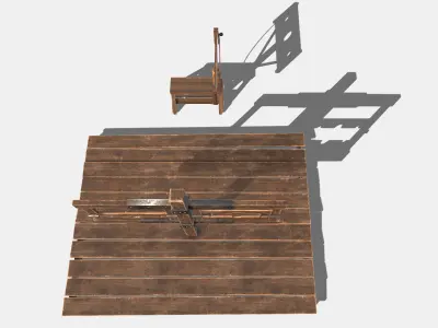 Medieval Stocks Low-poly 3D model